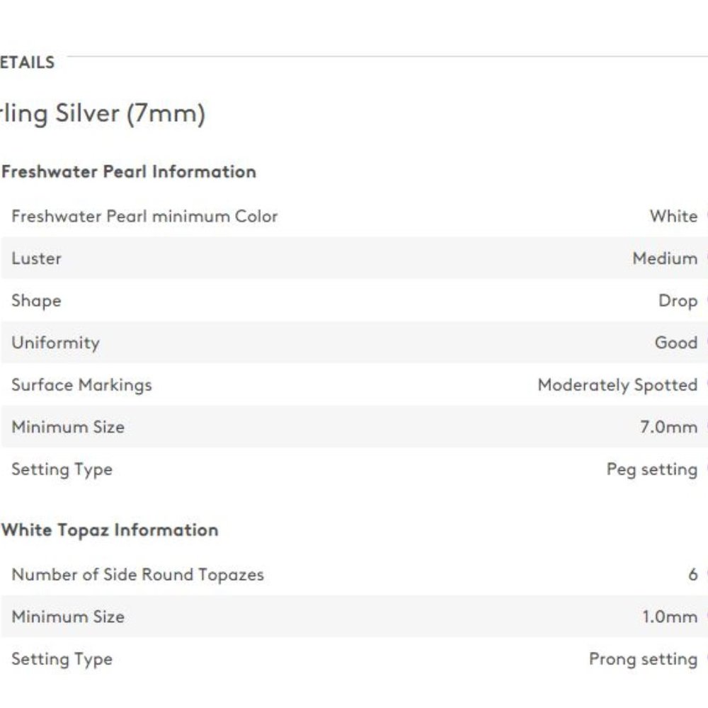 Freshwater Cultured Pearl and White Topaz Drop Earrings in Sterling Silver (7mm) - Picture 5 of 5
